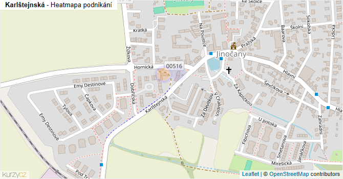 Karlštejnská - mapa podnikání