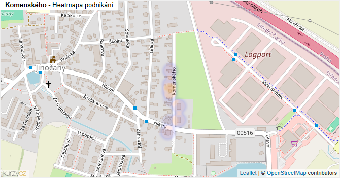 Komenského - mapa podnikání