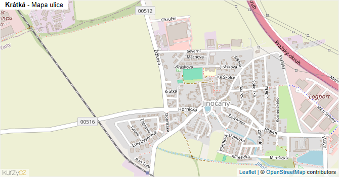 Krátká - mapa ulice