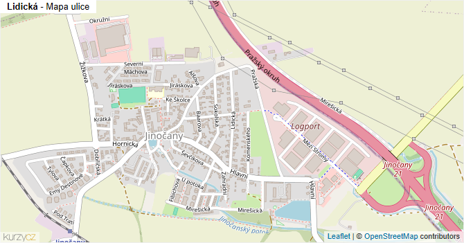 Lidická - mapa ulice