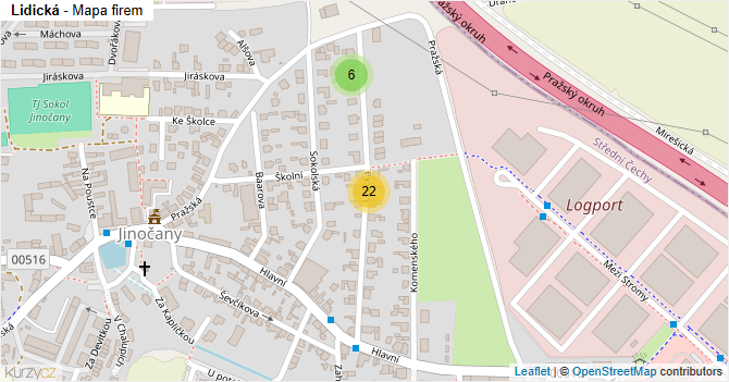 Lidická - mapa firem