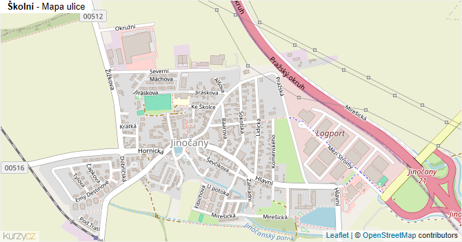 Školní - mapa ulice