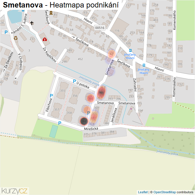 Mapa Smetanova - Firmy v ulici.