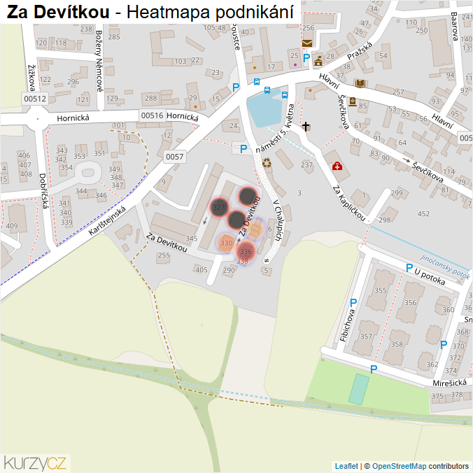 Mapa Za Devítkou - Firmy v ulici.