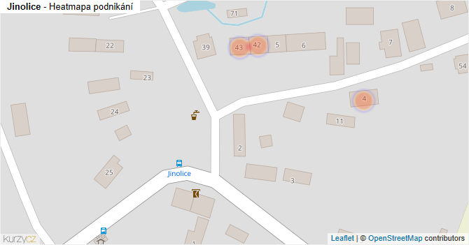 Jinolice - mapa podnikání