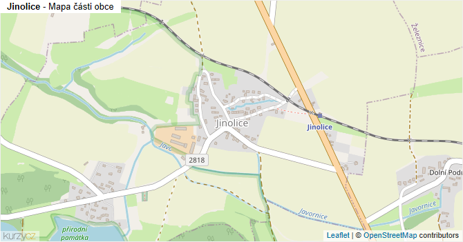 Jinolice - mapa části obce