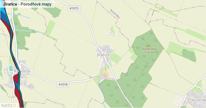 Jiratice - záplavové mapy stoleté vody
