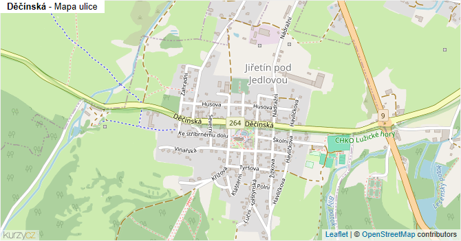 Děčínská - mapa ulice
