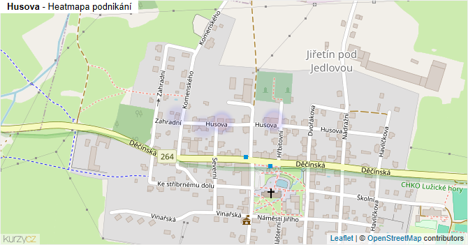Husova - mapa podnikání