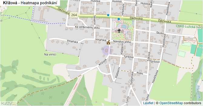 Křížová - mapa podnikání