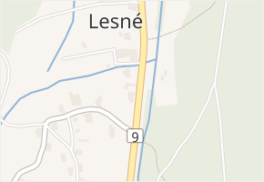 Lesné v obci Jiřetín pod Jedlovou - mapa části obce