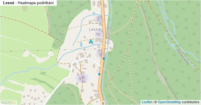 Lesné - mapa podnikání