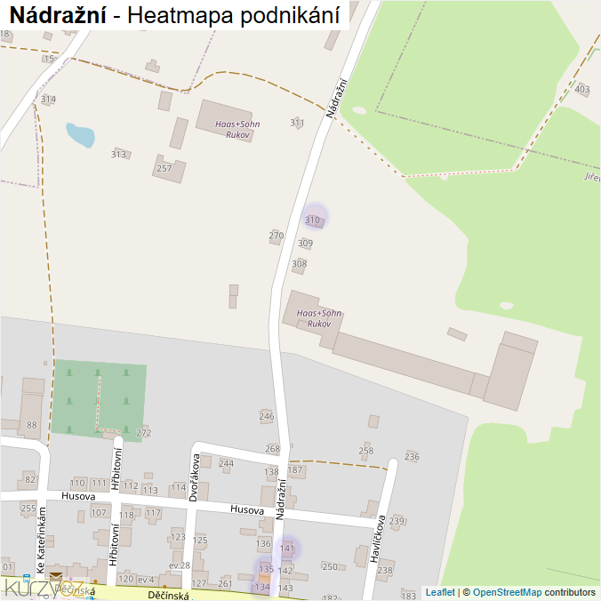 Mapa Nádražní - Firmy v ulici.