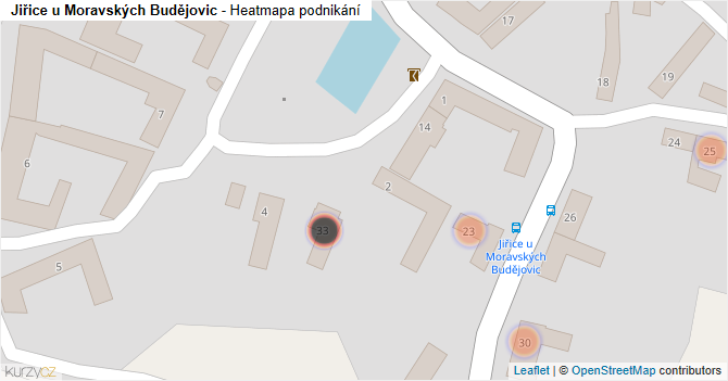 Jiřice u Moravských Budějovic - mapa podnikání