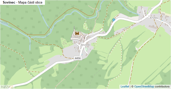 Sovinec - mapa části obce