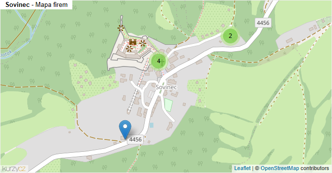 Sovinec - mapa firem