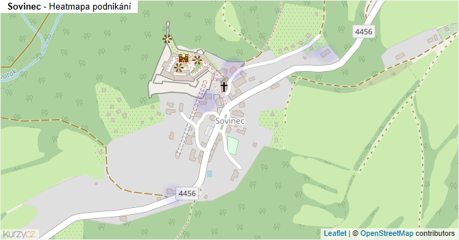 Sovinec - mapa podnikání