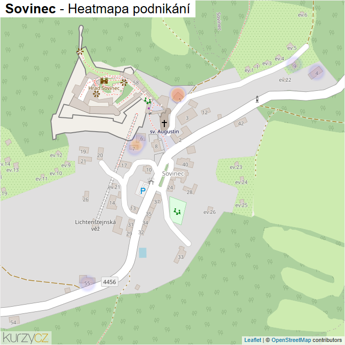 Mapa Sovinec - Firmy v části obce.