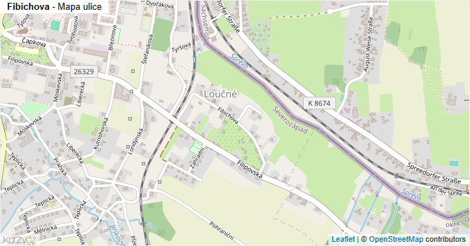 Fibichova - mapa ulice