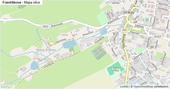 Františkova - mapa ulice