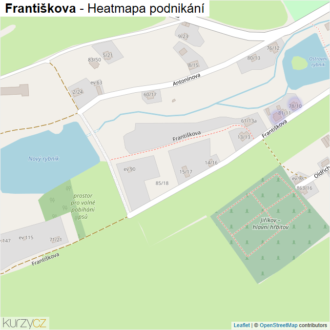 Mapa Františkova - Firmy v ulici.