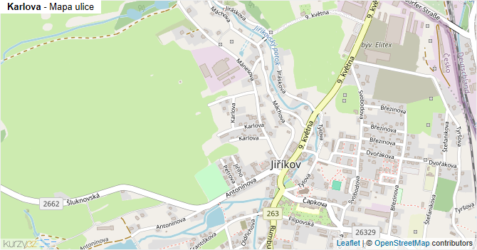 Karlova - mapa ulice