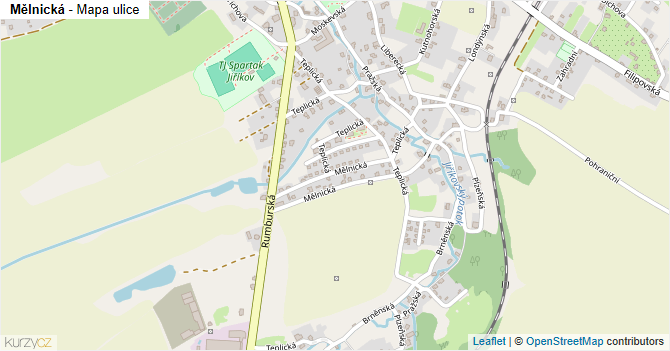 Mělnická - mapa ulice