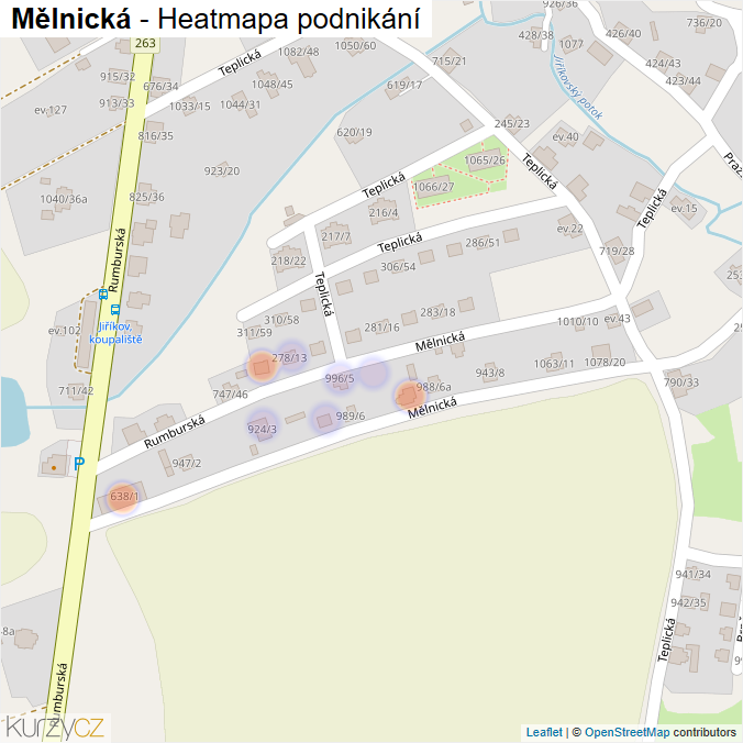 Mapa Mělnická - Firmy v ulici.