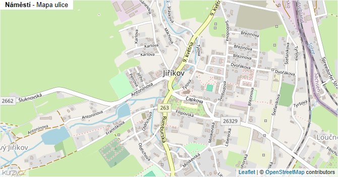 Náměstí - mapa ulice