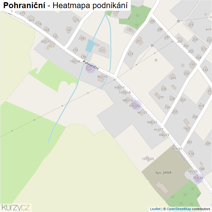 Mapa Pohraniční - Firmy v ulici.