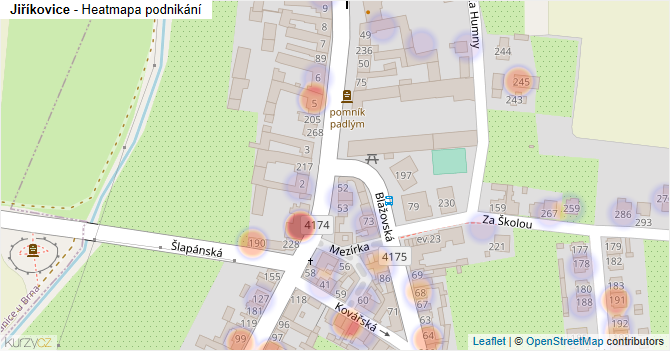 Jiříkovice - mapa podnikání