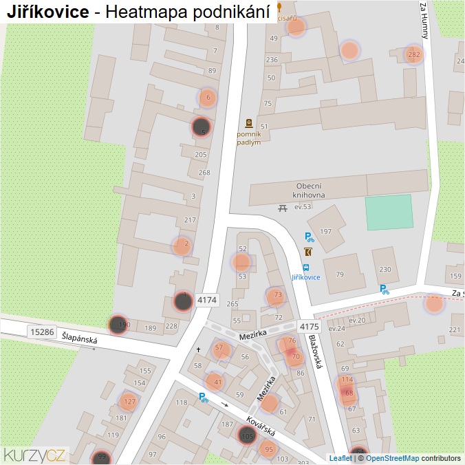 Mapa Jiříkovice - Firmy v obci.