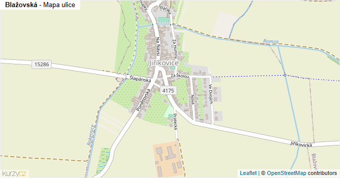 Blažovská - mapa ulice