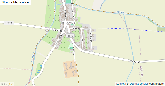 Nová - mapa ulice