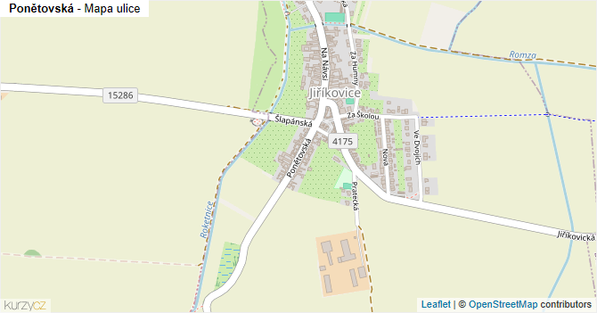 Ponětovská - mapa ulice