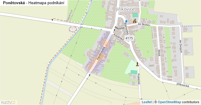 Ponětovská - mapa podnikání