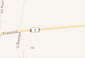 Pratecká v obci Jiříkovice - mapa ulice