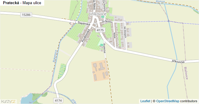 Pratecká - mapa ulice