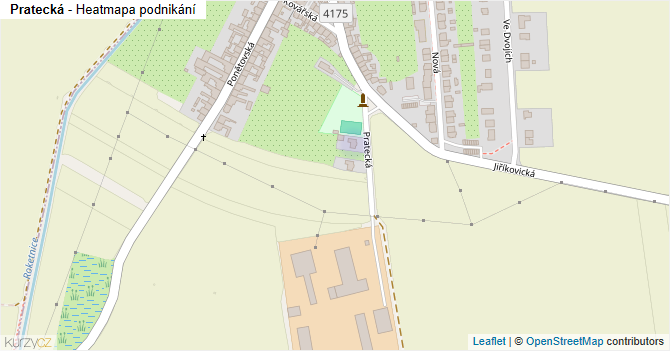 Pratecká - mapa podnikání