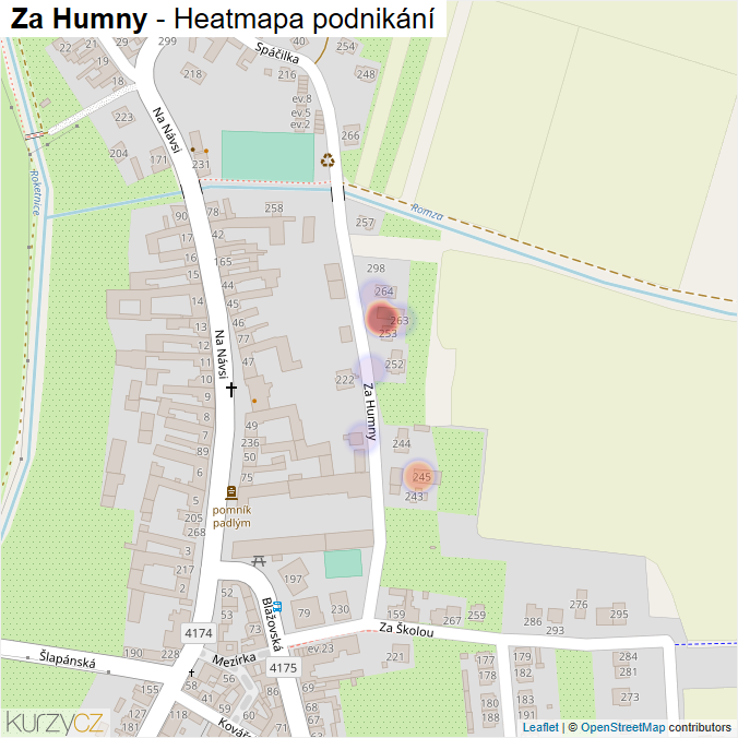 Mapa Za Humny - Firmy v ulici.