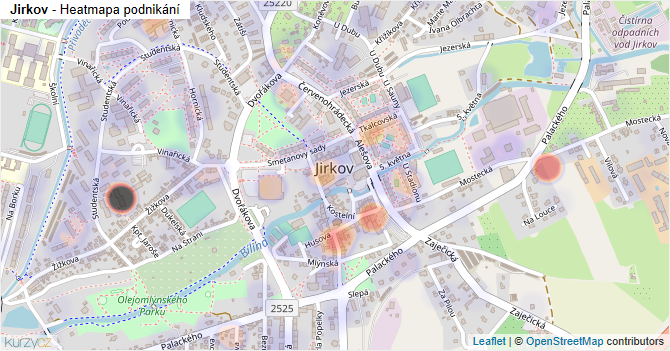 Jirkov - mapa podnikání