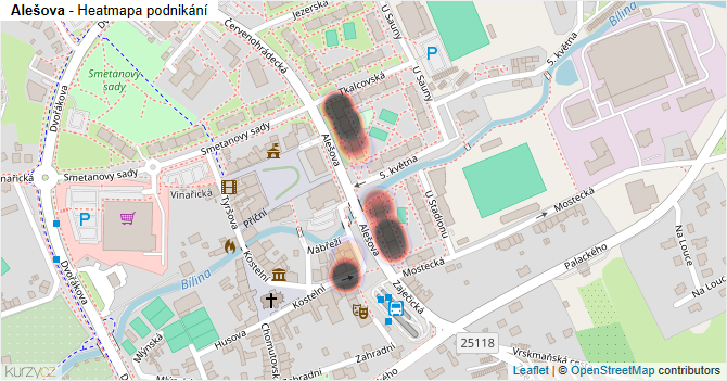 Alešova - mapa podnikání
