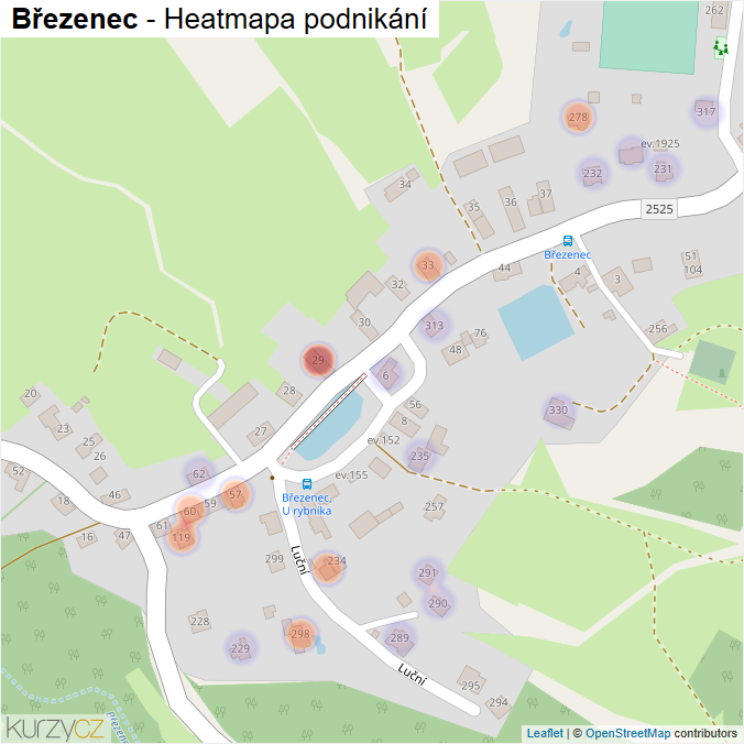 Mapa Březenec - Firmy v části obce.
