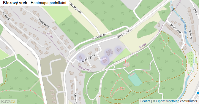 Březový vrch - mapa podnikání