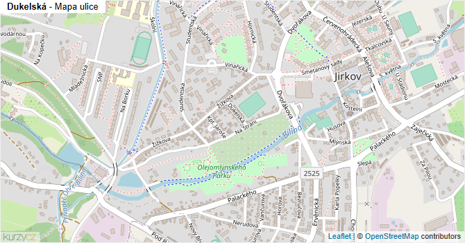 Dukelská - mapa ulice