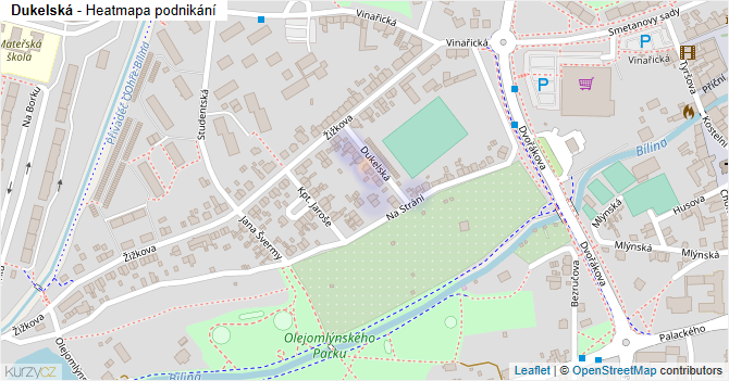 Dukelská - mapa podnikání