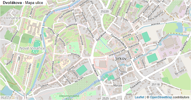 Dvořákova - mapa ulice