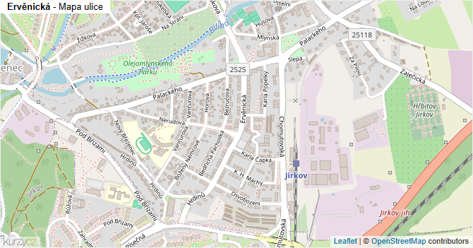 Ervěnická - mapa ulice