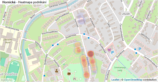 Hornická - mapa podnikání