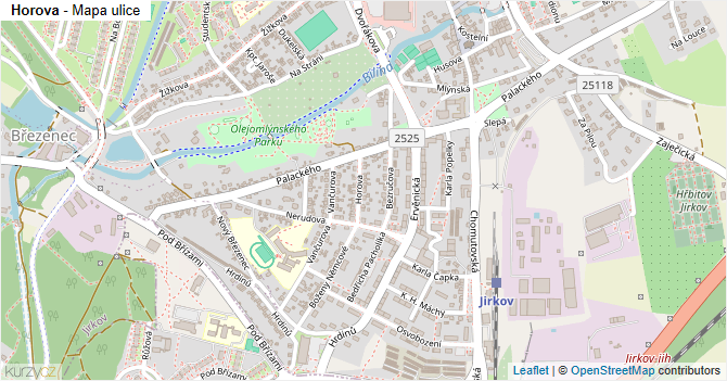 Horova - mapa ulice